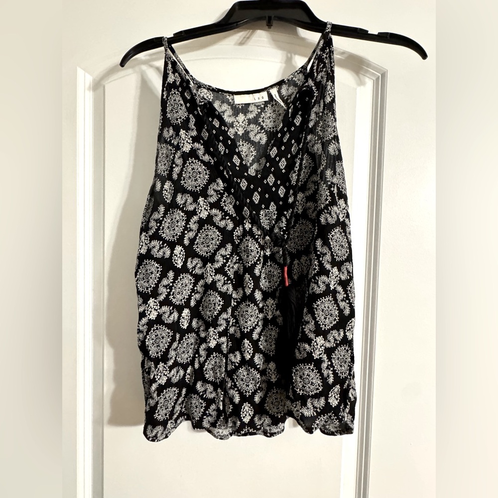 Elegant Black and White Floral Camisole